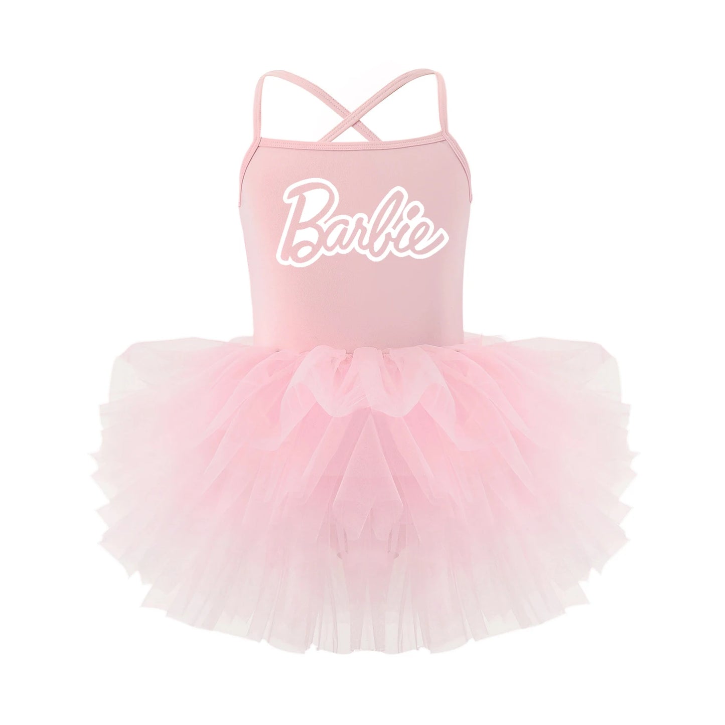 Cartoon Cute Barbie Children Summer Princess Dress Camisole Skirt Kids Girl Ballet Dance Clothing Tutu Skirts One Piece Dresses