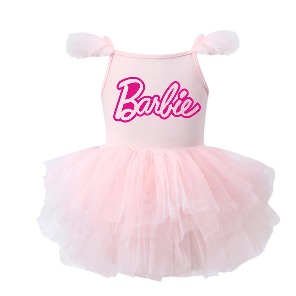 Children Ballet Dance Clothing Tutu Skirts Barbie Cartoon Cute Girls One Piece Dress Princess Camisole Skirt Gauze Dresses