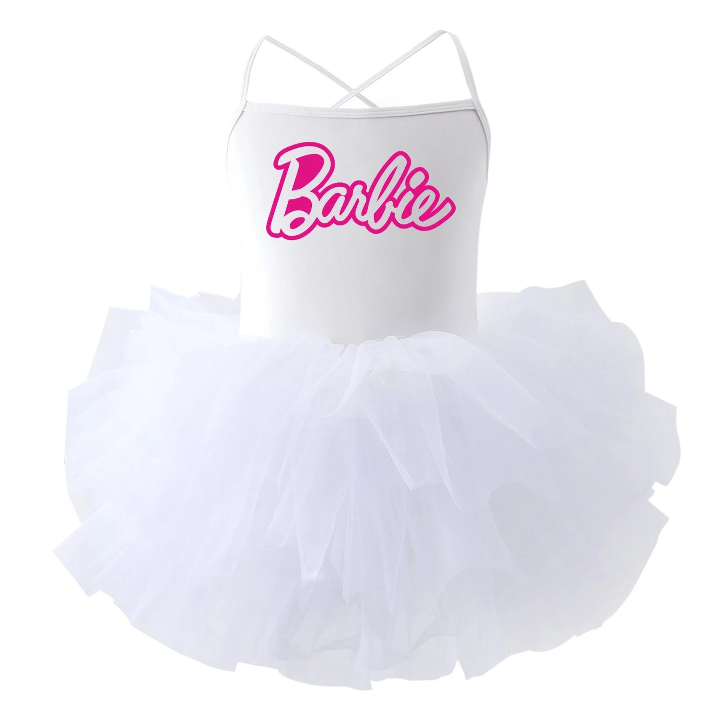 Girls Camisole Gauze Skirt Ballet Dance Clothing Tutu Skirts Barbie Cartoon Cute Children Summer Dresses One Piece Dress