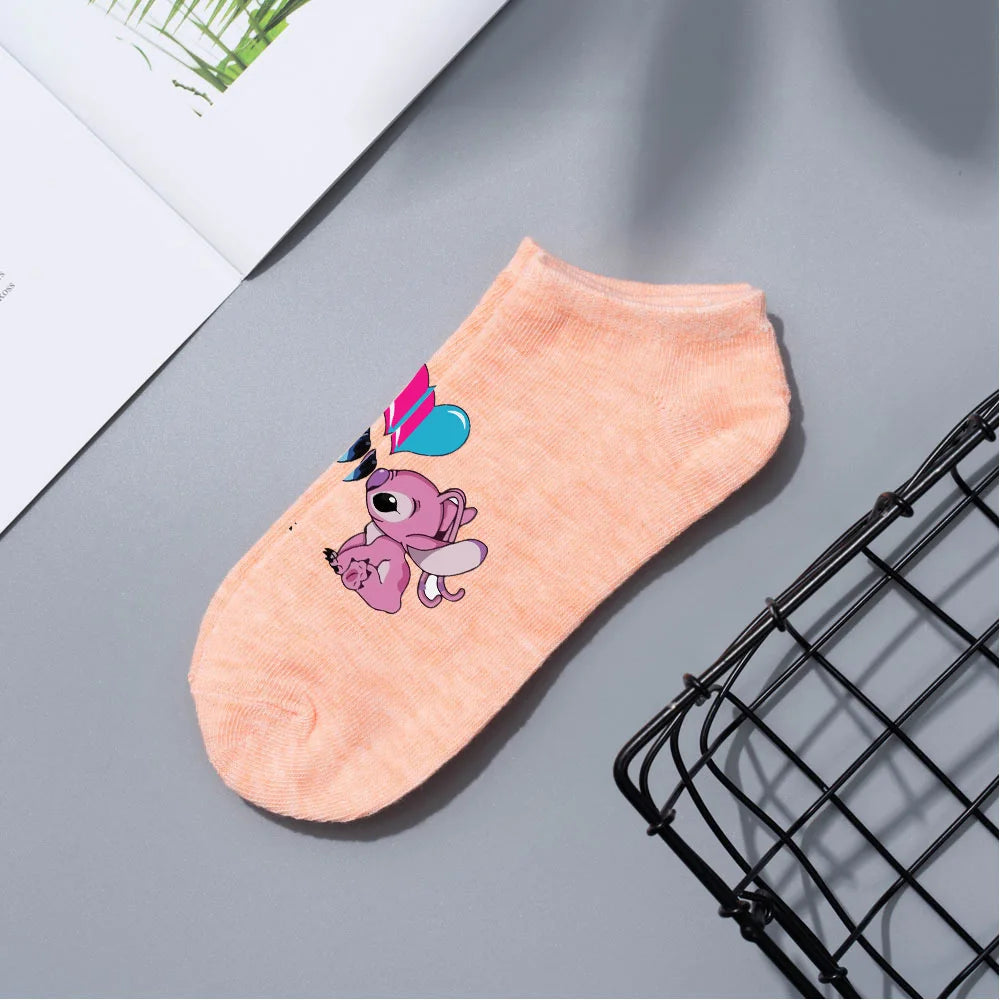 Disney Anime Cartoon Stitch Sock Women Cotton Short Sock Boys Girls Socks Children Ankle Socks Girls Christmas Gifts