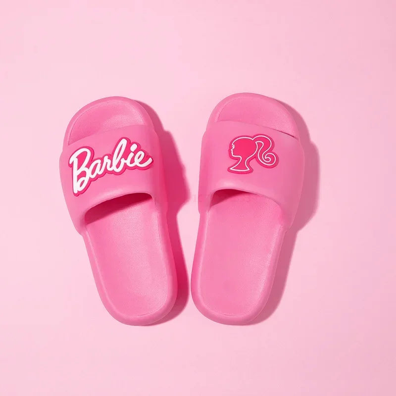 New Fashion Women Barbie Series Pink Thick Bottom Bathroom Non-slip Slipper Summer Cute Women Home Floor Sandals Slippers