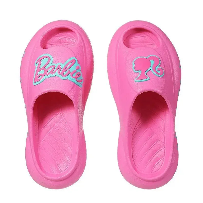 New Fashion Women Barbie Series Pink Thick Bottom Bathroom Non-slip Slipper Summer Cute Women Home Floor Sandals Slippers