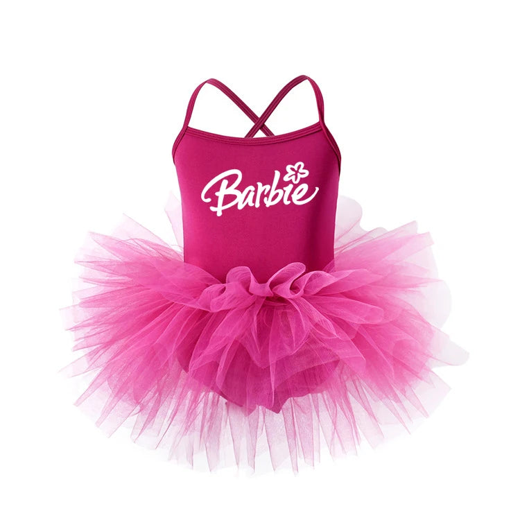 Cartoon Cute Barbie Children Summer Princess Dress Camisole Skirt Kids Girl Ballet Dance Clothing Tutu Skirts One Piece Dresses