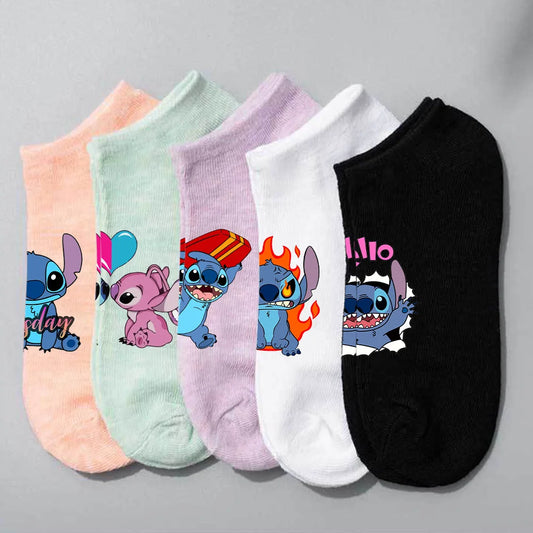 Disney Anime Cartoon Stitch Sock Women Cotton Short Sock Boys Girls Socks Children Ankle Socks Girls Christmas Gifts