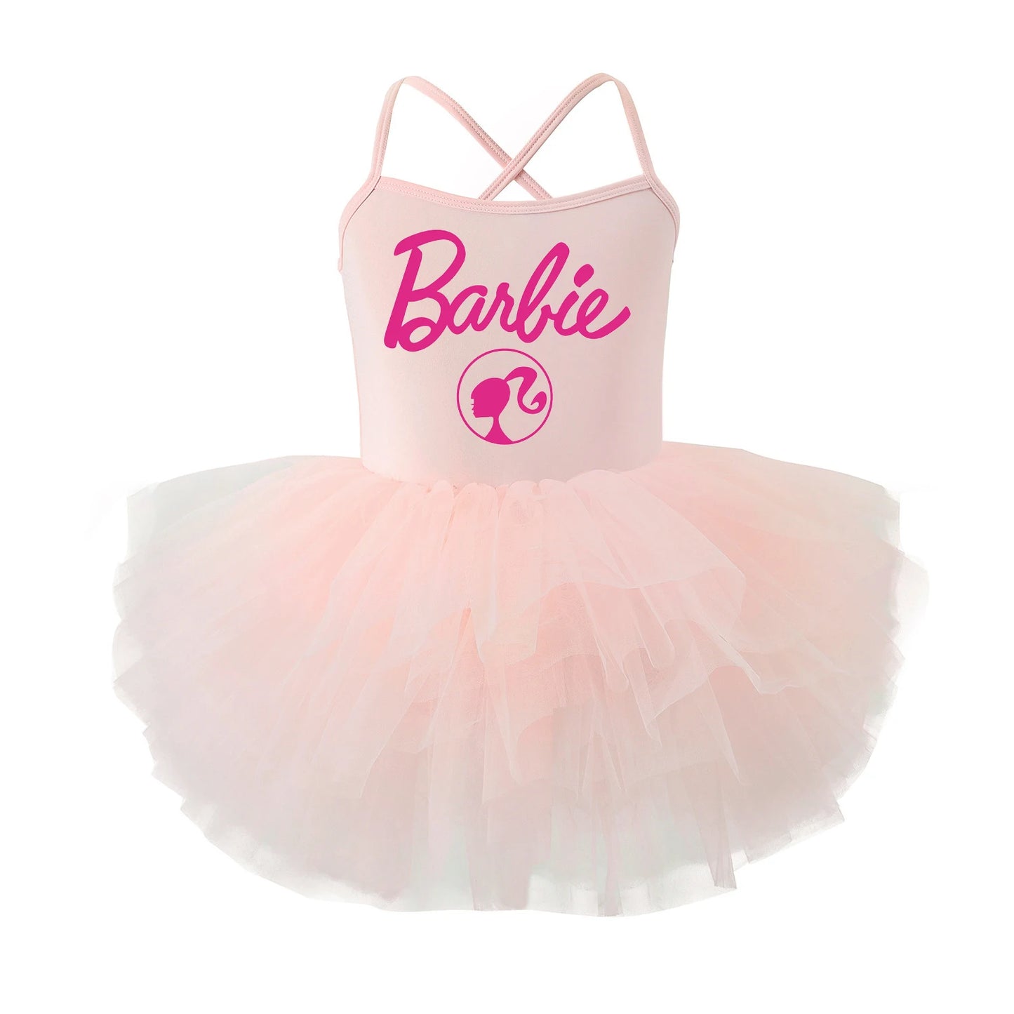 Girls Camisole Gauze Skirt Ballet Dance Clothing Tutu Skirts Barbie Cartoon Cute Children Summer Dresses One Piece Dress