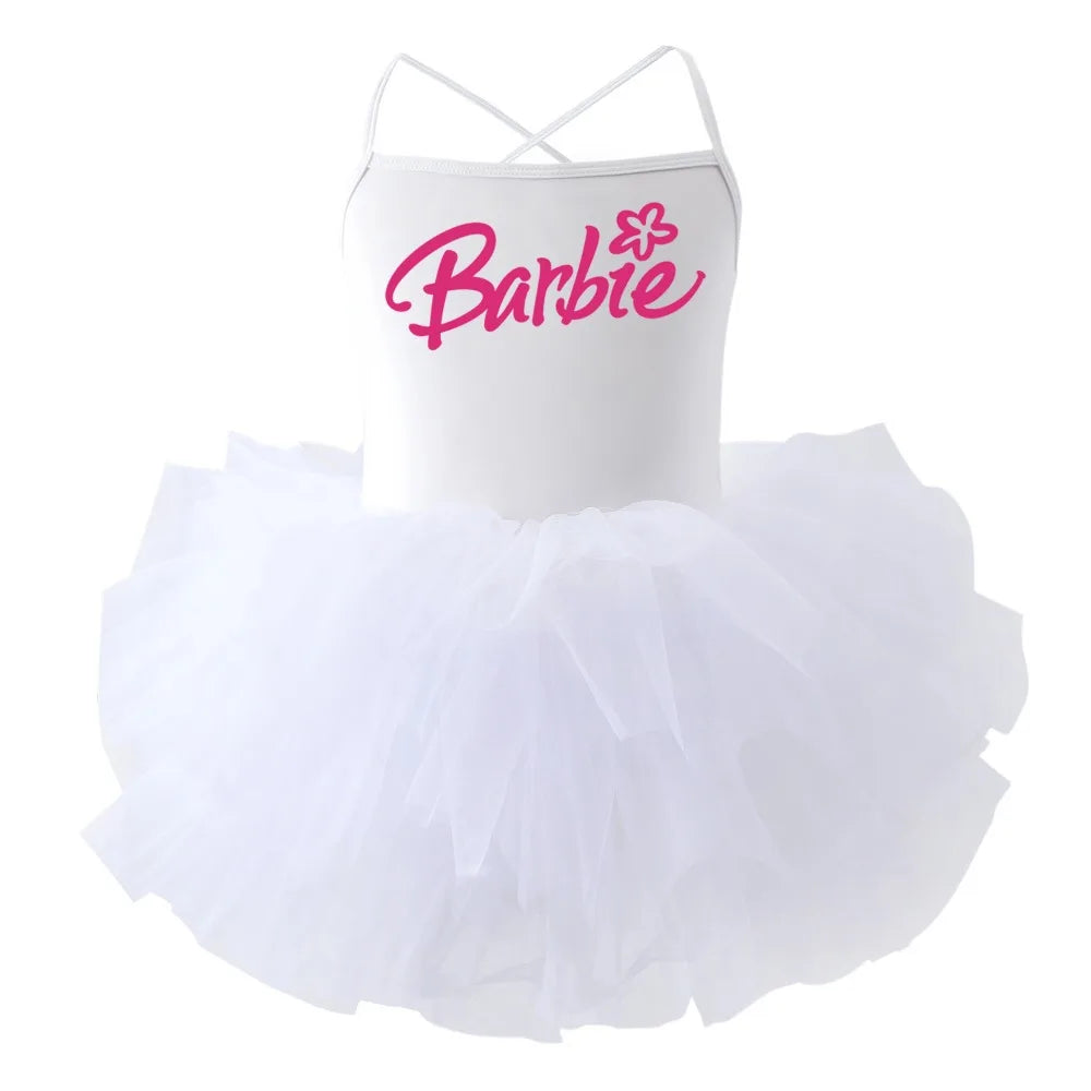 Girls Camisole Gauze Skirt Ballet Dance Clothing Tutu Skirts Barbie Cartoon Cute Children Summer Dresses One Piece Dress