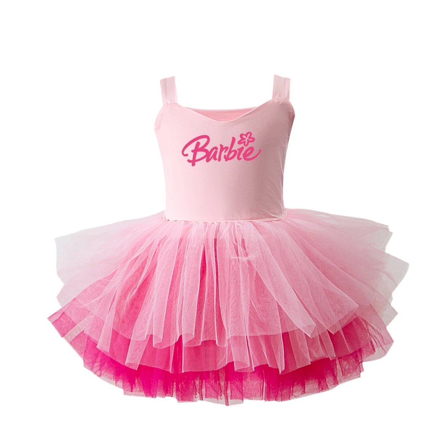 Cartoon Cute Barbie Girls Dance Costume Camisole Dress Mesh Tutu Skirt Dance Clothing Dresses Children One Piece Princess Skirt