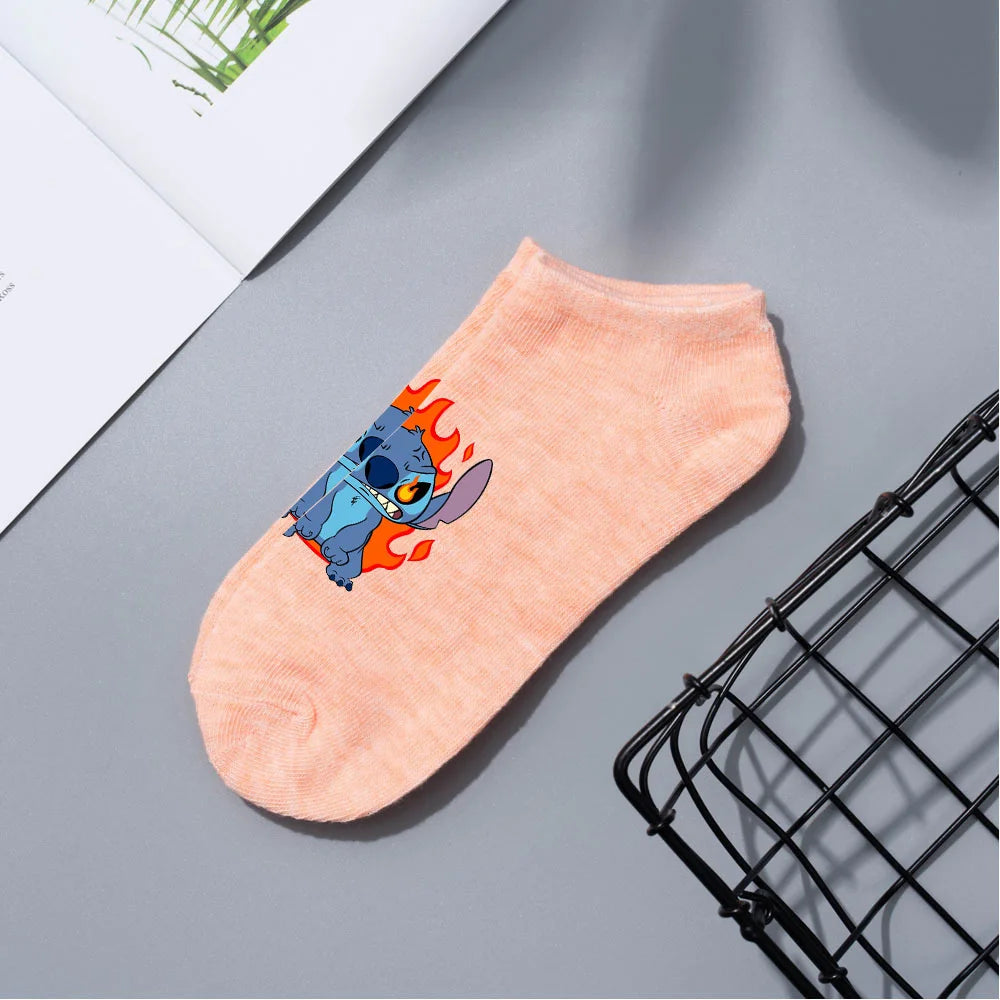 Disney Anime Cartoon Stitch Sock Women Cotton Short Sock Boys Girls Socks Children Ankle Socks Girls Christmas Gifts