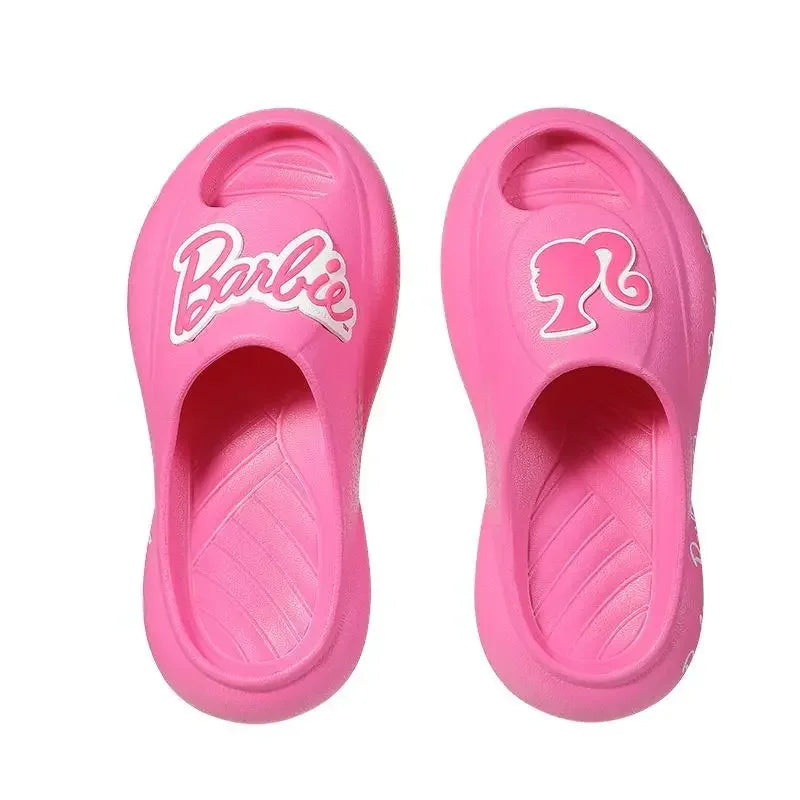 New Fashion Women Barbie Series Pink Thick Bottom Bathroom Non-slip Slipper Summer Cute Women Home Floor Sandals Slippers