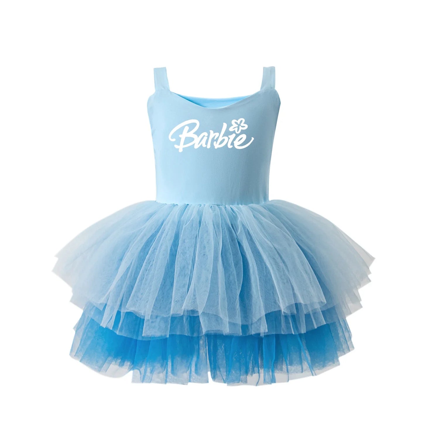 Cartoon Cute Barbie Girls Dance Costume Camisole Dress Mesh Tutu Skirt Dance Clothing Dresses Children One Piece Princess Skirt