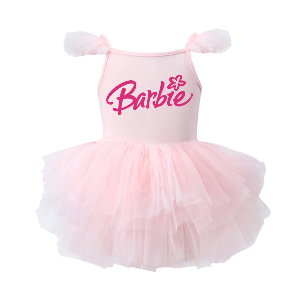 Children Ballet Dance Clothing Tutu Skirts Barbie Cartoon Cute Girls One Piece Dress Princess Camisole Skirt Gauze Dresses