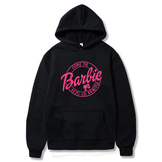 Barbie Girls Hoody Women Fashion Print Let's go party Streetwear Hoodies Sweatshirt Women's Trendy Pullover Hoodie Clothing