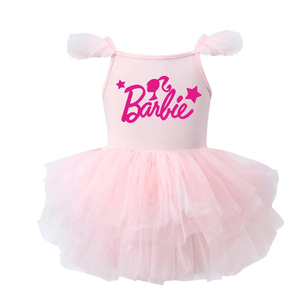 Children Ballet Dance Clothing Tutu Skirts Barbie Cartoon Cute Girls One Piece Dress Princess Camisole Skirt Gauze Dresses