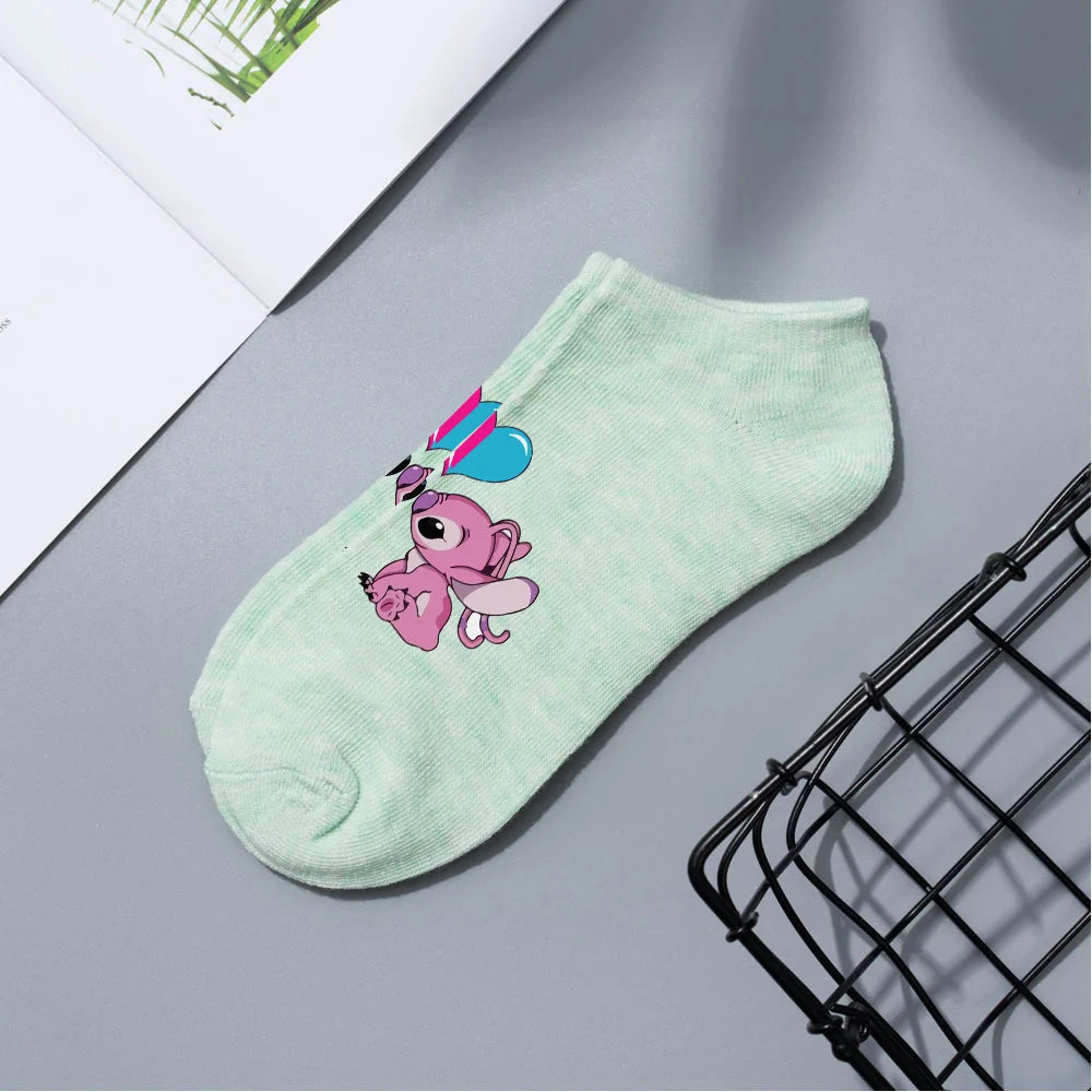 Disney Anime Cartoon Stitch Sock Women Cotton Short Sock Boys Girls Socks Children Ankle Socks Girls Christmas Gifts