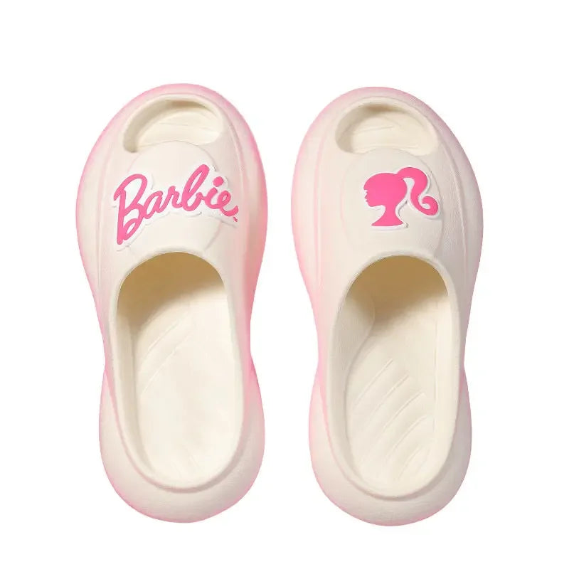 New Fashion Women Barbie Series Pink Thick Bottom Bathroom Non-slip Slipper Summer Cute Women Home Floor Sandals Slippers