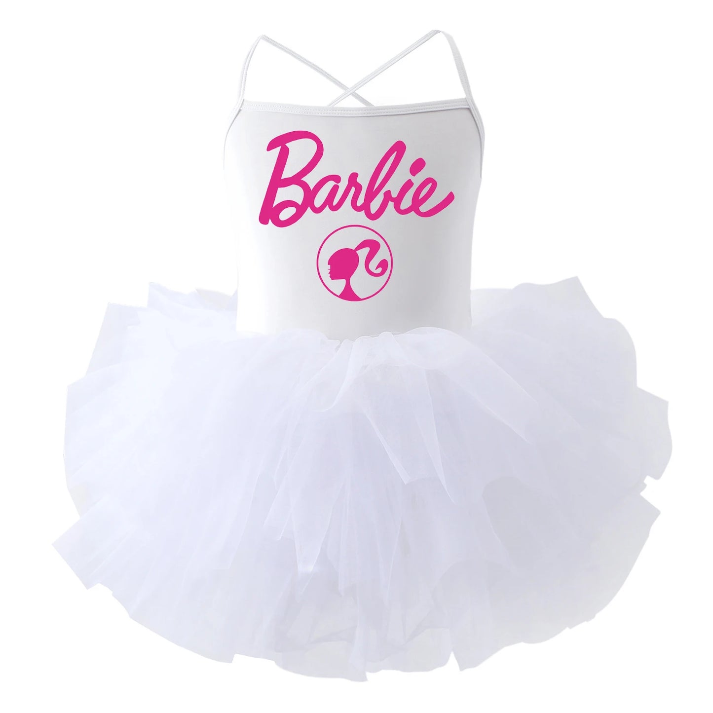 Girls Camisole Gauze Skirt Ballet Dance Clothing Tutu Skirts Barbie Cartoon Cute Children Summer Dresses One Piece Dress