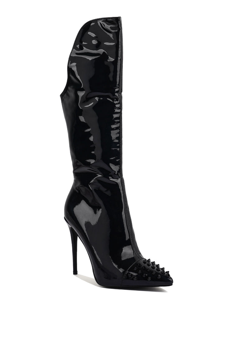 Forbidden Stud Stiletto Calf Boots