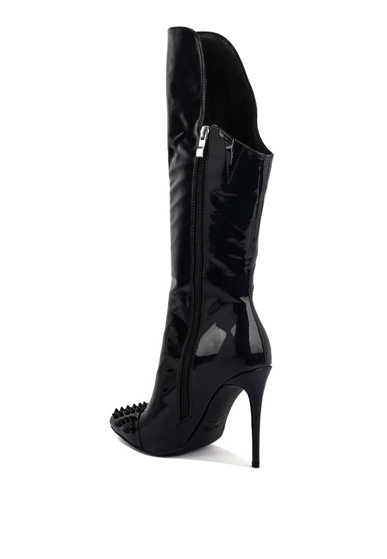 Forbidden Stud Stiletto Calf Boots