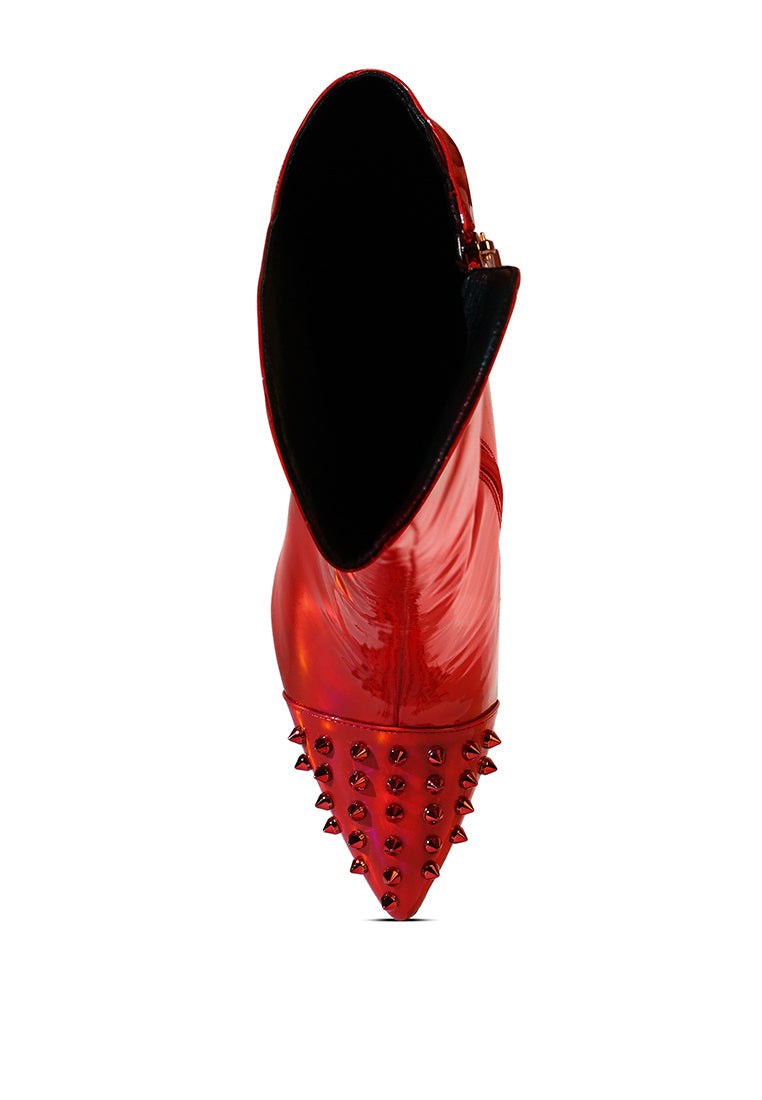 Forbidden Stud Stiletto Calf Boots