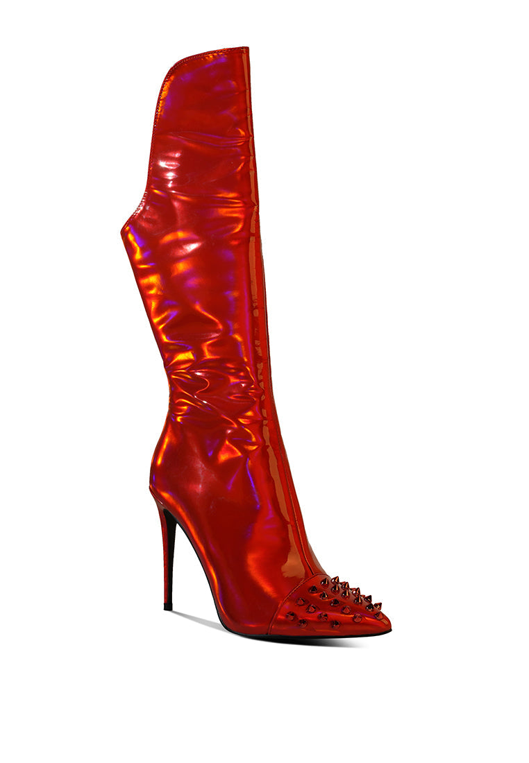 Forbidden Stud Stiletto Calf Boots